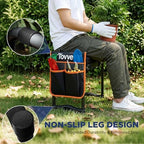 Tovve Foldable Garden Kneeler and Seat, Heavy Duty Garden Stool with 10" Wide Detachable Kneeling Pad, Portable Garden Bench Chair with Large Garden Tool Bag, Gardening Gifts for Women, Seniors, Mom - Image 4