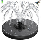 3.5W Solar Fountain with 2000mAh Battery - Work On Cloudy Days - Upgrade Glass Panel Solar Bird Bath Fountain, Hummingbird Water Feature Pump with 7 Nozzles, 4 Fixed Pipes for Garden, Pool by GAIZERLSolarBirdBathFountain