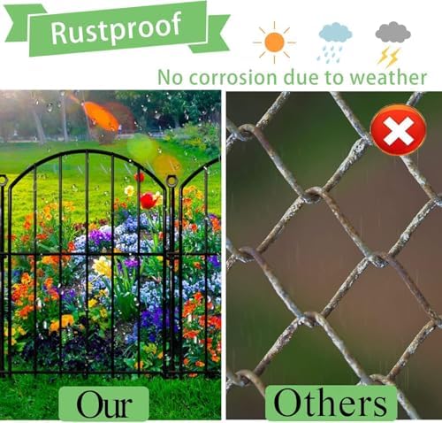 Decorative Garden Fence 17in(H)x13in(W), 26 Pack Rustproof Metal No Dig Fence Animal Barrier for Dog, Arched Flower Bed Edging Ornamental Wire Border Panel Fencing for Yard Patio Outdoor Decor - Image 4