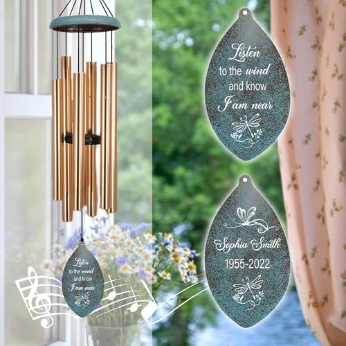 ASTARIN Personalized Name 35" Memorial Wind Chimes for Outside, Metal Sympathy Gifts for Loss of Mother Father Loved One, Bereavement Wind Chime in Memory Gift, Decor Garden Patio,Produced in Texas - Image 6