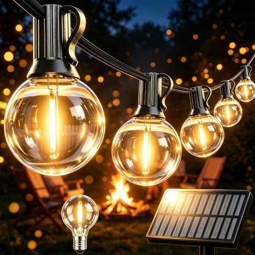 Solar Lights Outdoor Patio Lights 40FT G40 Waterproof Dimmable by Unknown