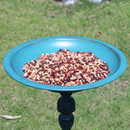 26.6" H Cast Iron Pedestal Bird Bath,Metal Birdbath for Outdoors (Blue) - Image 5