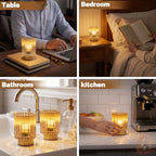 Battery Operated Lamp Timer, Cordless Table Lamp for Shelf Decor, Stripe - Image 5
