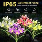 4 Pack Lily Solar Path Lights, IP65 Waterproof Adjustable Landscape Lights - Image 2