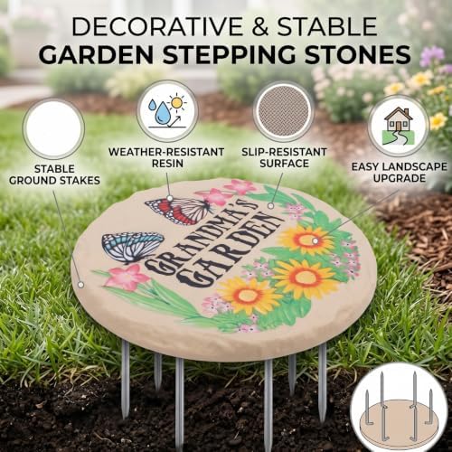 4pcs Decorative Stepping Stones Round Stepping Stones - Image 4