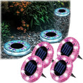Mosaic Solar Disk Light, Waterproof Outdoor Glass LED Garden Stake Lighting, Colorful Landscape Yard Decor for Walkway, Patio & Lawn, Auto On/Off Decorative Driveway Lamps (Purple-4pcs) by Unknown