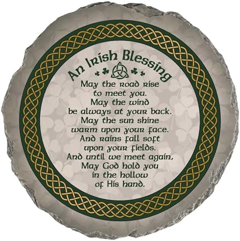 Magnolia Garden 10-Inch an Irish Blessing Decorative Stepping Stone – Weather-Resistant Resin Garden Walkway Tile – Celtic Knot & Shamrock Design Outdoor Accent by DicksonsGifts