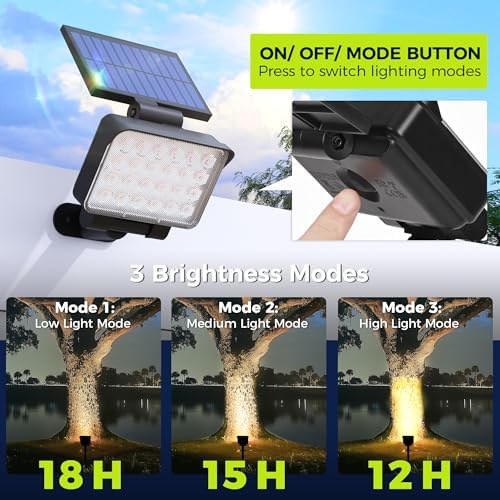 Solar Spot Lights Outdoor Waterproof, 6 Packs, Warm White - Image 4