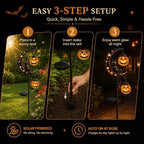 New Pumpkin Moon Garden Stake Light, Black Cat Garden Stake Light，C - Image 6