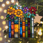 Floral Stack of Books Acrylic Suncatcher - Image 6
