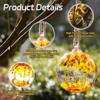 VOREEN 6" Hanging Glass Garden Gazing Ball Hand Blown Glass Witch Ball Christmas Ornament Friendship Balls for Outdoor Garden Patio Window Home Décor, Gift for Mom Wife Friend, Orange - Image 3