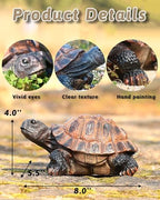 Turtle Statue, Resin Garden Sculpture Indoor/Outdoor Yard Lawn Ornament,Home Decor (Medium) - Image 3