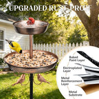 2-Tier Metal Bird Bath and Feeder for Outdoor Birdbath for Outside - Image 4
