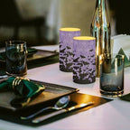 Battery Operated Flameless Candles with Remote and Timer Halloween Bat Purple Flameless LED Pillar Candles for Trick or Treat Party Home Decoration Battery Tea Lights - Image 4