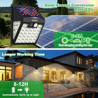Solar Lights Outdoor, 72 LED Motion Sensor Wall Light, IP65 Waterproof and 3 Lighting Modes, Solar Powered Security Wireless Light Outside for Patio, Garden, Fence, Porch, Front Door(6 Packs) - Image 5
