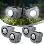 Solar Rock Lights Outdoor 4 Pack, Small Faux Rock Landscape Light for Yard by Timeflies