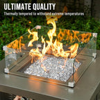 Skyflame Platinum Reflective Fire Pit Glass Rocks for Fireplace Fire Pit - Image 4