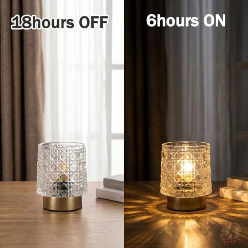 MJ PREMIER Battery Operated Lamp,Small Cordless Lamp with Timer, Clear-05 - Image 4