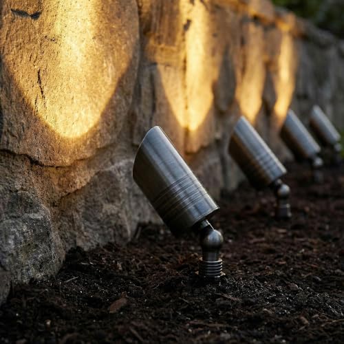 KSANA Solid Brass Outdoor Spotlight, 12V Low Voltage Landscape Light Bronze Heavy Duty Accent Uplighting Lighting for Yard and Garden, Garden, Patio, Trees & House, 1 Pack - Image 4