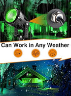Halloween Christmas Green LED Spot Lights Landscape Lights Outdoor, 110v Plug in Landscape Lighting with Waterproof Spotlights for Garden Pathway Tree Pathway, 2 Pack7 W Green LED Landscape Lights - Image 5