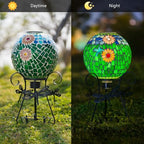 Starsoul Solar Gazing Ball, 10" Hummingbird Mosaic Gazing Balls with Stand, Decorative Gazing Globe for Garden Outside Lawn Yard Decor - Image 4