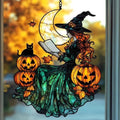 Funny Witch Spell Jack Lantern Acrylic Suncatcher by AVAGAN