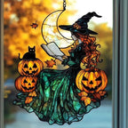 Funny Witch Spell Jack Lantern Acrylic Suncatcher by AVAGAN