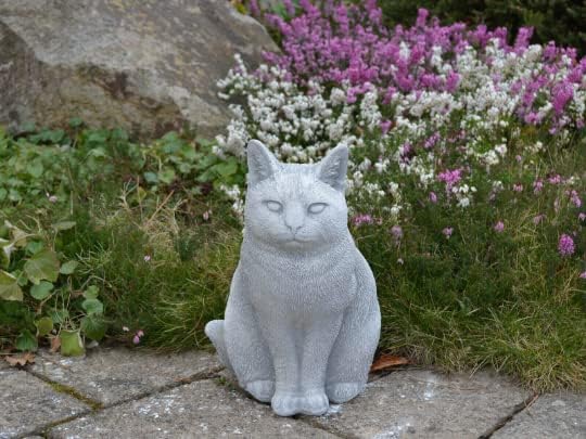 Cat Garden Statue Cat Memorial Indoor Outdoor Sculpture Cement Cat Figurine Kitten Stone Figure Concrete Backyard Lawn Decor - Image 2