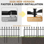 Decorative Garden Fence 10ft (L) x 19in (H) - 7 Panels Heavy Duty Garden Fencing Animal Barrier Rustproof Metal Fence Border for Outdoor Yard & Flower Bed Decor - Image 2