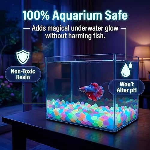 Colorful Glow-in-The-Dark Garden Stones,Night Guide Pebbles,for Aquarium Fish Tank Sidewalk Garden Path Patio Terrace Lawn Yard Ornaments Colorful Cobbles Decor (600, Blue) - Image 7