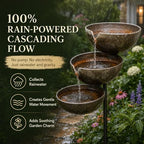 Rain Catcher Bird Bath, 3 Tiered Metal Bird Bath for Outside (Light Copper) - Image 5