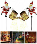 Christmas Solar Kettle Lights,Garden Lawn Decorative Lights,Vintage Metal Watering Can with Claus,Waterproof Outdoor Lantern Decoration with LED Light for Garden, Patio, Lawn (Style B*2) by Unknown