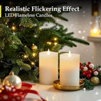 3"x5" Flickering Flameless Candles with Remote Timer- Set of 2 Real Wax White Pillar LED Candles for Indoor/Outdoor Fireplace & Home Decor, Battery Operated with 600+ Hours Flickering (3" Diameter) - Image 4