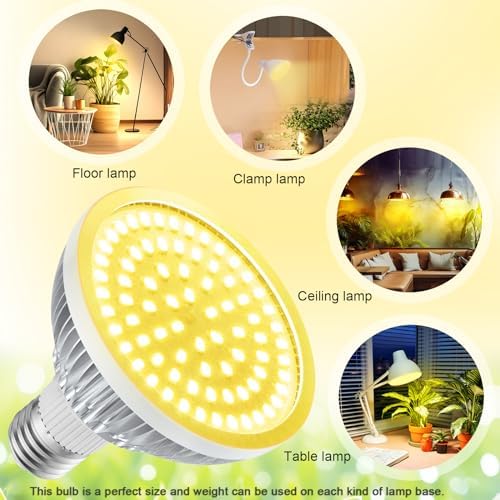 Grow Light Bulbs for Indoor Plants Full Spectrum, LED Grow Light Bulb 18W(180W Equivalent) 3500K Warm Light,PAR30 E26 Base for Regular Lamps,High PPFD for Plant Growing and Seed Starting，2 Pack. - Image 2