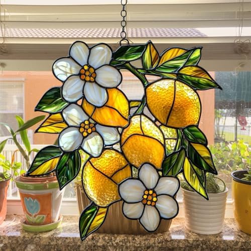 Lime Branch and Daisy Acrylic Suncatcher - Image 4