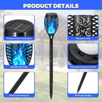 8 Pack Solar Lights Outdoor, Blue Flickering Flame Torches - Image 4