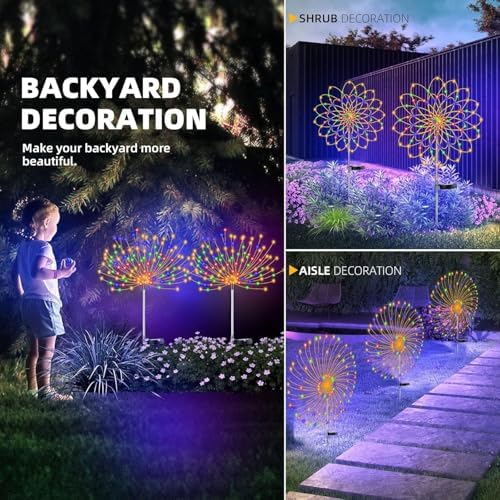 6 Pack Solar Lights (Firework Light Warm Multicolor) - Image 6