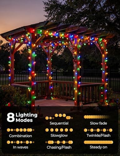 Brightown 2 Pack Flower Solar String Lights Outdoor Waterproof, Multicolor - Image 3