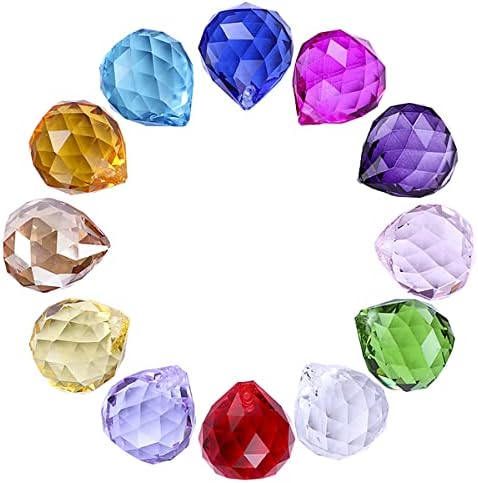 Queenbox 10pcs 30mm Crystal Suncatcher Prism Ball Rainbow Hanging Pendants Maker with Hole for Chandelier Feng Shui Window, Green - Image 6