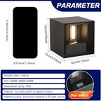 4 Pack LED 20W Outdoor Wall Lights Exterior/Interior 3 Colors Adjustable Wall Sconce Up and Down Light Porch Lights IP65 Waterproof Exterior Wall Sconce Modern Outdoor Lighting Square Aluminum Black - Image 5