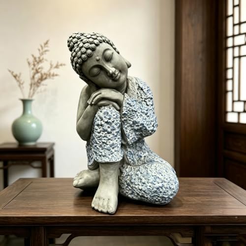 16.34" Serene Sleeping Buddha Statue, Meditating Buddha Sculpture Figurine - Image 4