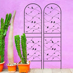 4 Pack Metal Garden Trellis 71" Tall Outdoor Climbing Plant Support for Roses, Flowers, Rustproof Durable Black Galvanized Tube, Lawn Garden Fence Decor Screen (4, Black birds-71 H) - Image 5