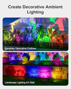 FALOVE 6 Pack Color Change Solar Spotlights Waterproof RGB Halloween Decor - Image 4
