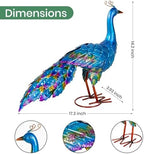 Peacock Yard Art Garden Decor Metal Peacock Outdoor Statue & Sculpture for Patio Lawn Backyard Decorations Vibrant Multicolor, Blue - Image 4