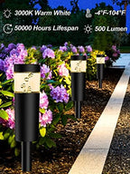 5W Low Voltage Landscape Pathway Lights with Connectors 12V Outdoor Landscape Lighting LED Bollard Path Lights Wired IP65 Waterproof Warm White Walkway Lights for Garden Yard Lawn (2Pack) - Image 2