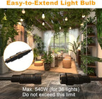 Grow Lights Hanging for Indoor Plants - Full Spectrum LED String Grow Light Bulbs with E26 Base，Waterproof 45W Durable Plant Lighting for Seeds, Flowers, Succulents, Indoor & Outdoor Use (3 Lights) - Image 5