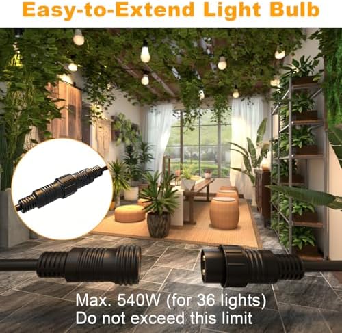 Grow Lights Hanging for Indoor Plants - Full Spectrum LED String Grow Light Bulbs with E26 Base，Waterproof 45W Durable Plant Lighting for Seeds, Flowers, Succulents, Indoor & Outdoor Use (3 Lights) - Image 5