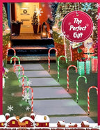 Christmas Candy Cane Pathway Markers Lights, Outdoor Christmas Decorations for Yard Patio Porch Garden Walkway, Candy Cane Christmas Decor with 48 LED, 8 Pack (Red & Green) - Image 2