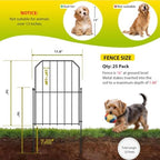 VANCASTLE Decorative Garden Fence, Toatal 25FT(L) x 24IN(H) Outdoor Metal No Dig Fence Animal Barrier, Rustproof No-Tool Assembly Landscape Edging for Yard, Lawn, Patio, Flower Bed-25 Panels Design A - Image 2