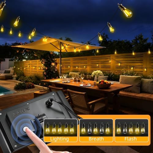 Solar Lights Outdoor, 40FT S14 LED IP65 Waterproof Patio Lights - Image 4